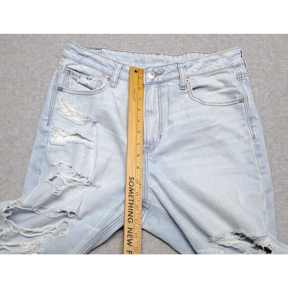 American Eagle Strigid Women's Jeans 12 Reg Distressed Ripped Denim Mom Jean NWT - Picture 15 of 16